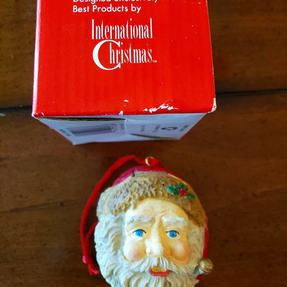 SANTA CLAUSE Hinged Ring Gift Box Ornament 1994 International Christmas - Picture 12 of 12